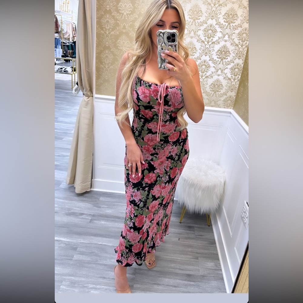 Pink floral maxi